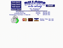 Tablet Screenshot of dillonsautosalvage.com